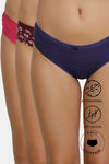 Zivame Anti-Microbial Low Rise Full Coverage Hipster Panty (Pack of 3) - Multicolor — thumbnail 1
